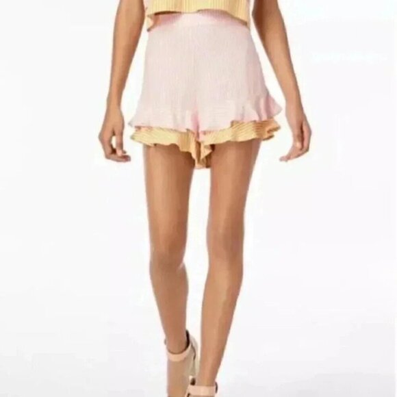 LOVE FIRE Striped Ruffled Flirty Shorts NWT XL - Picture 6 of 8